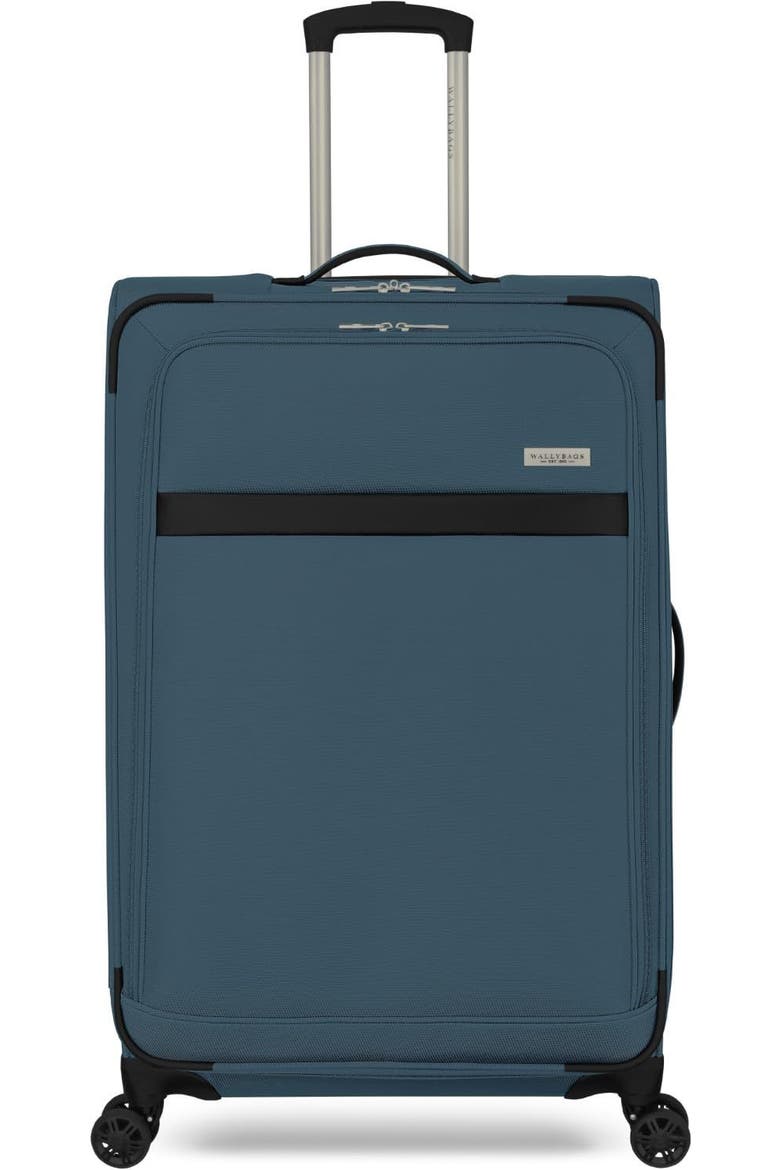 Stratford Softside 29" Large Checked Spinner Luggage, Main, color, Teal