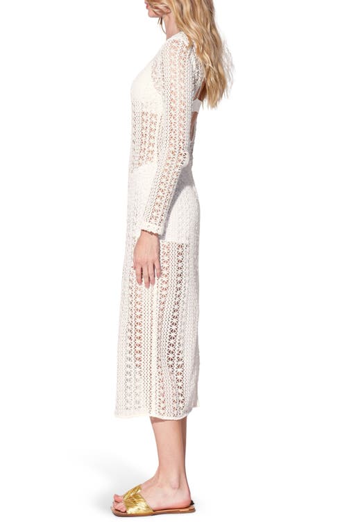 Walter Baker Ira Long Sleeve Open Stitched Dress In White