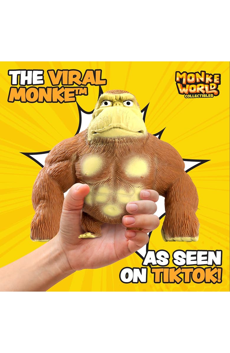 MonkeWorld Original Stretchy Monkey The Trending Squishies Fidget, Alternate, color, Brown