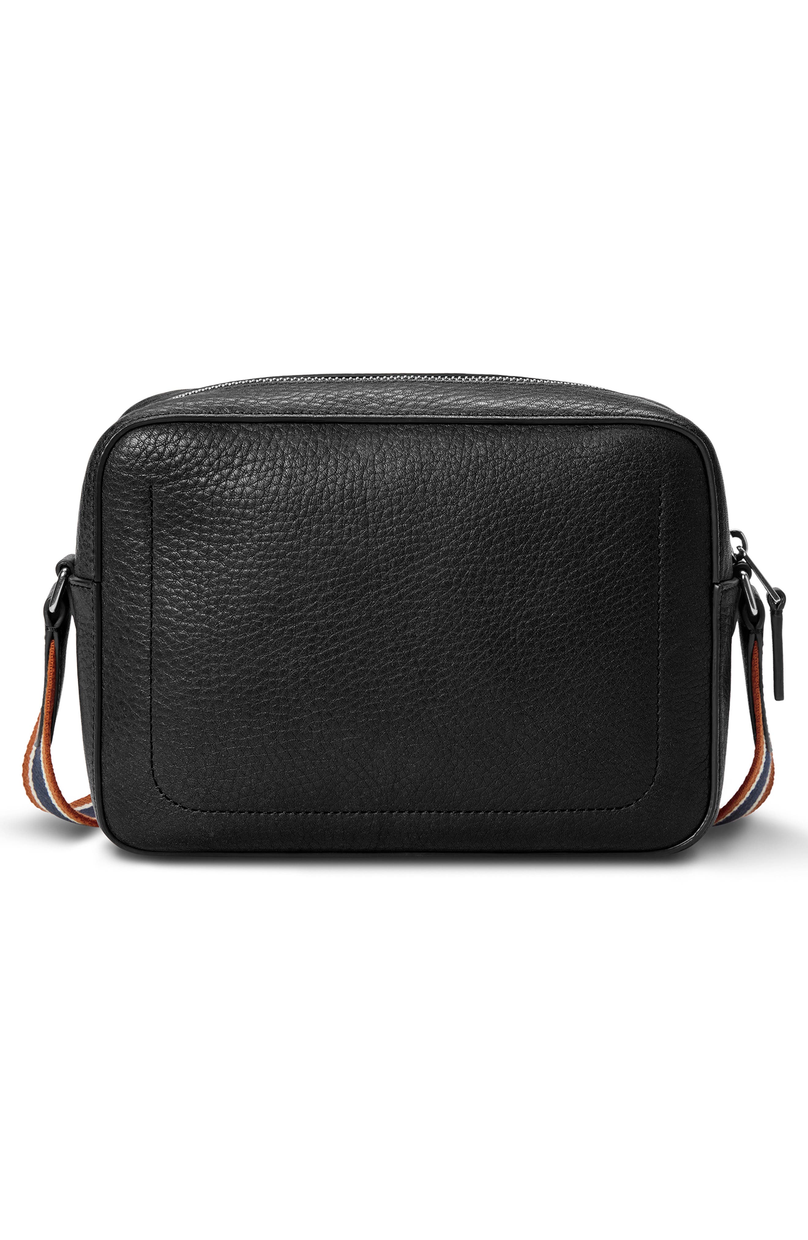 Shinola Leather Camera Crossbody Bag, Alternate, color, Black