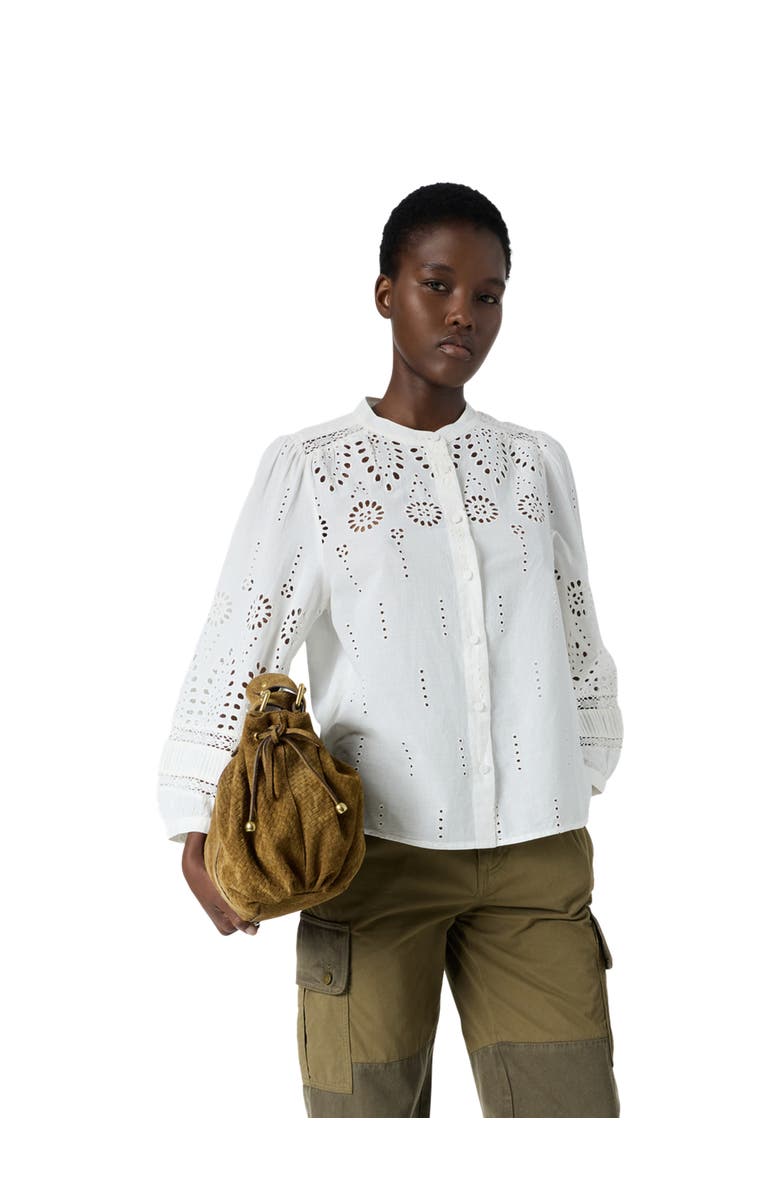 GERARD DAREL Cybella Embroidered Long sleeve Shirt, Main, color, Ecru