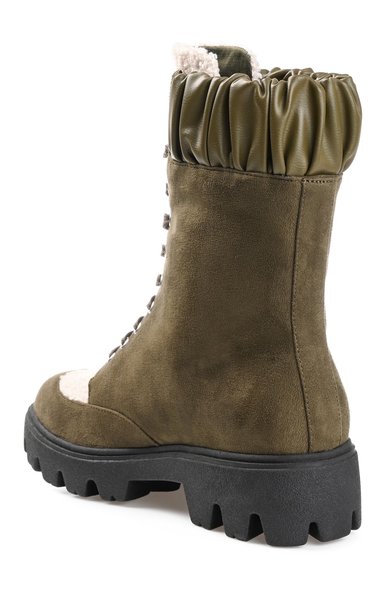 Elibor Faux Shearling Bootie, Alternate, color, OLIVE