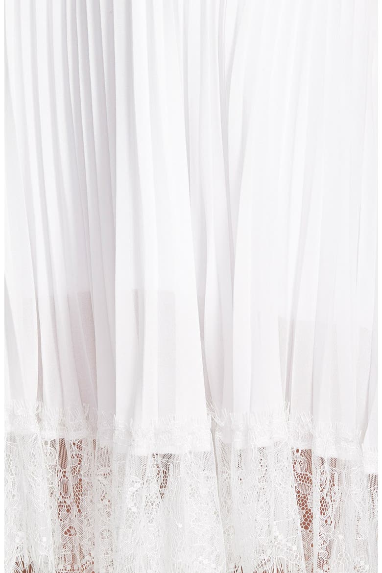 Lace Trim Pleated Skirt, Alternate, color, GREY FOG