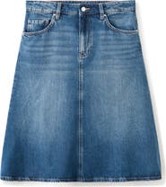 MANGO Denim Midi Skirt