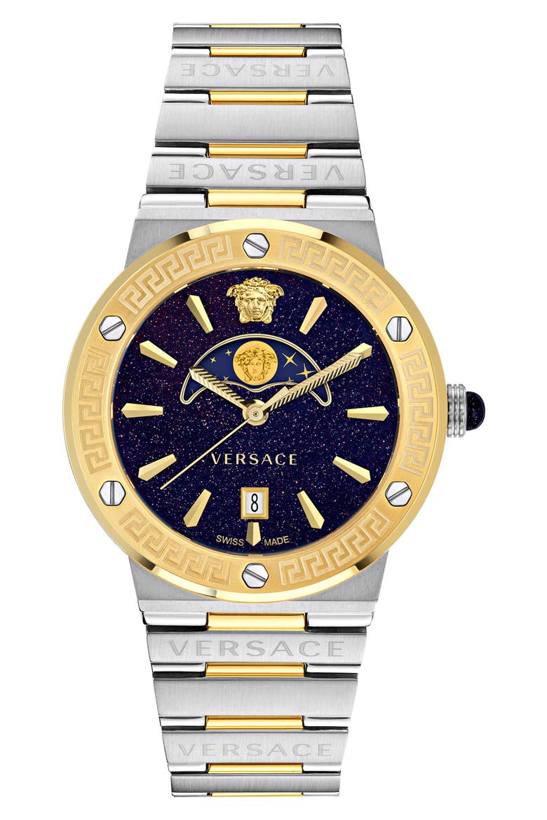 Greca Logo Bracelet Watch, 38mm, Main, color, TWO TONE