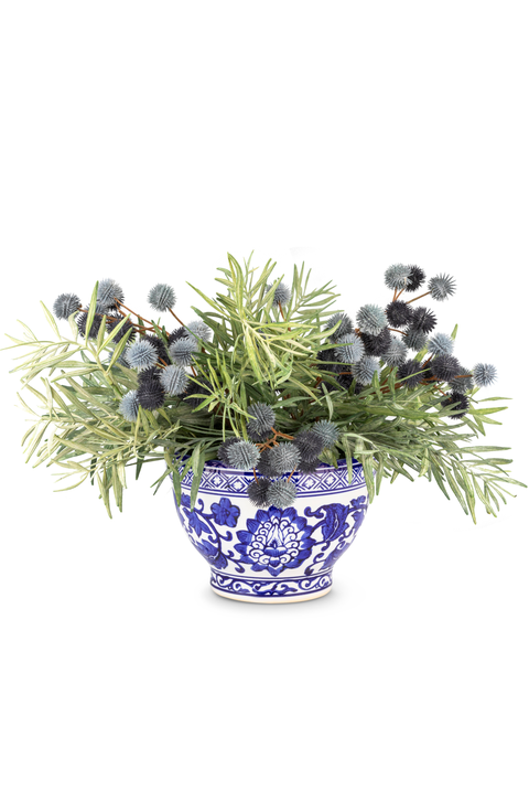 Elowen Thistle Toile Bowl Arrangement
