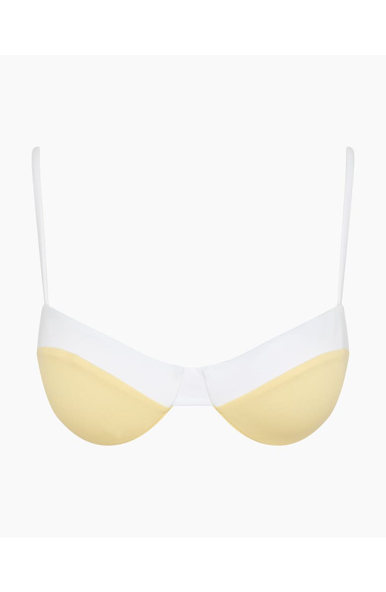 Onia Brigitte Bikini Top, Alternate, color, Limoncello/White