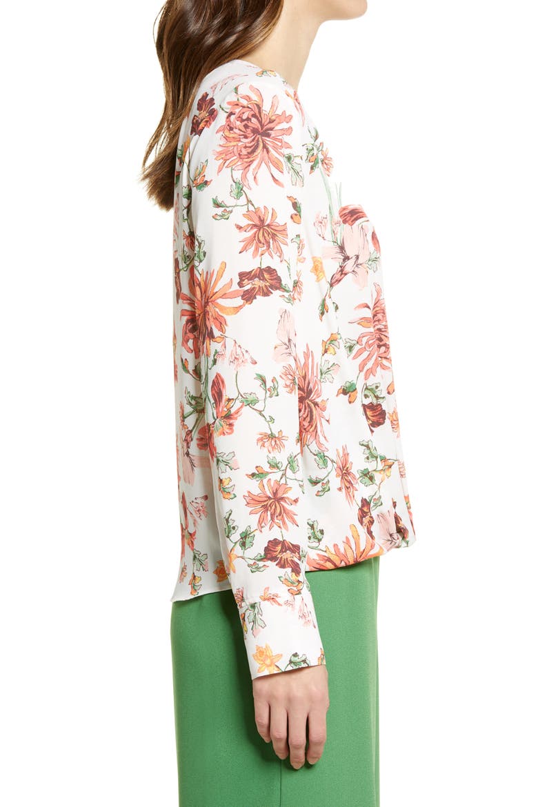 Cross Front Blouse, Alternate, color, IVORY- PINK DELILA FLORAL