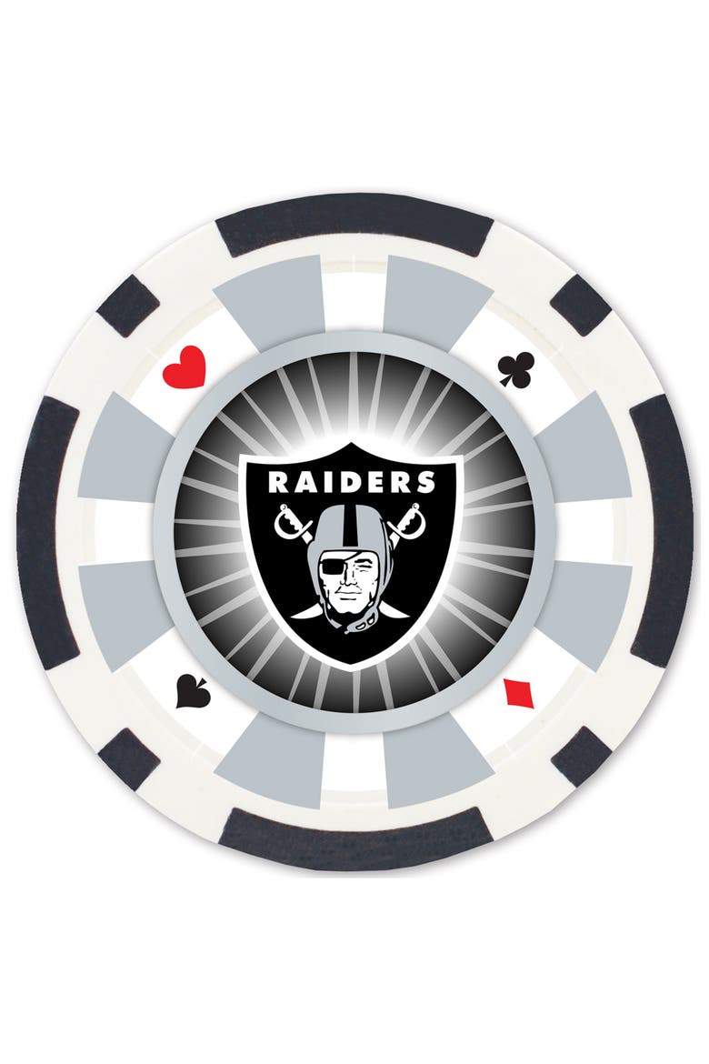 Las Vegas Raiders 100 Piece Poker Chips, Alternate, color, Multicolor