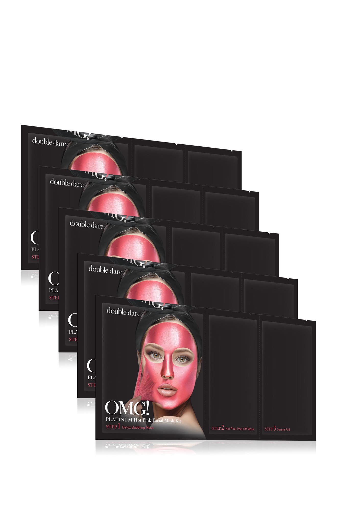 OMG DOUBLE DARE OMG! Platinum 3-Piece Hot Pink Facial Mask Kit - Set of ...