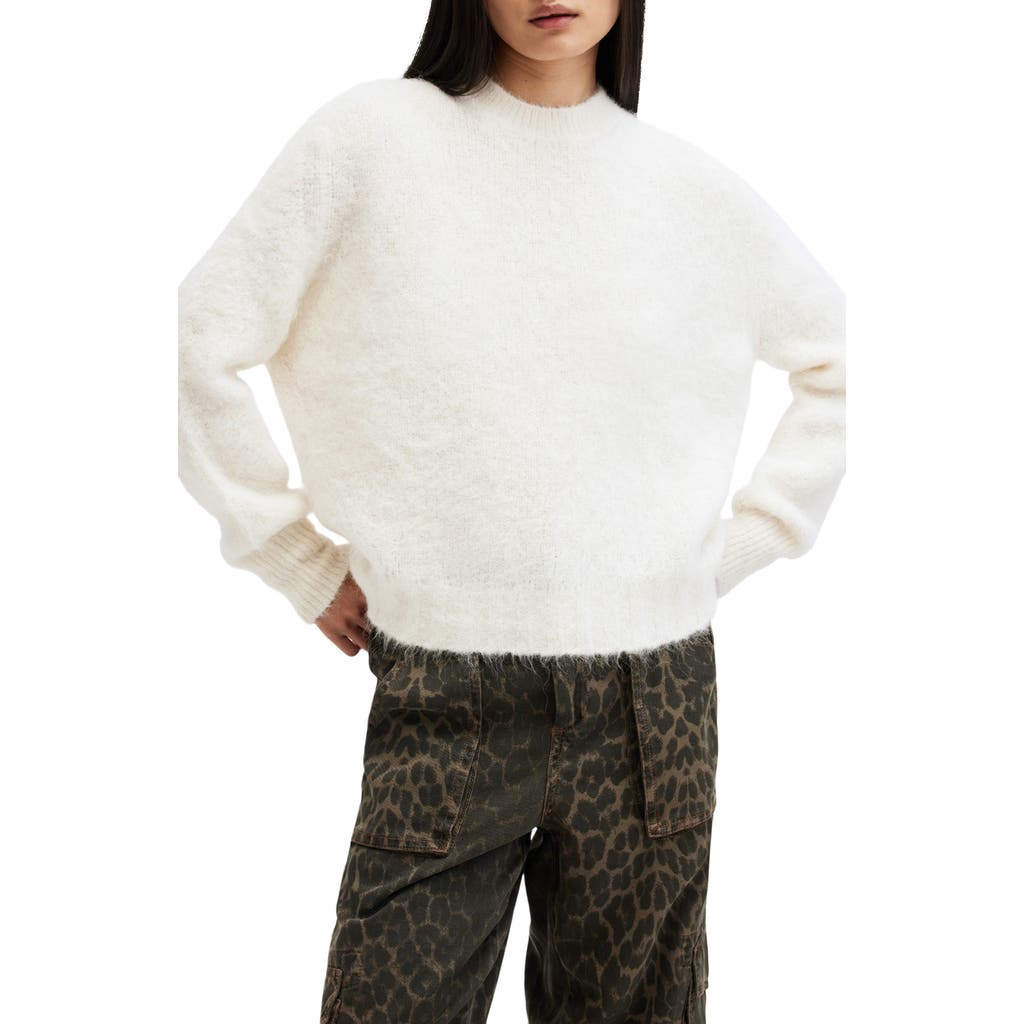 Shop Allsaints Vortex Alpaca Blend Sweater In Chalk White