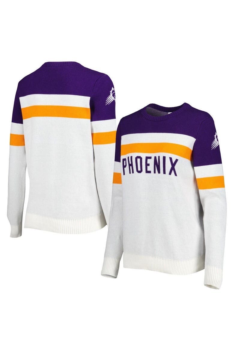 Women's Lusso Purple/Cream Phoenix Suns Dominique Pullover Sweater, Main, color, Purple