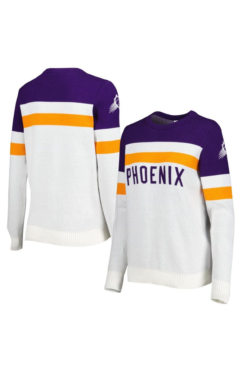 LUSSO Women's Lusso Purple/Cream Phoenix Suns Dominique Pullover Sweater, Main, color, Purple