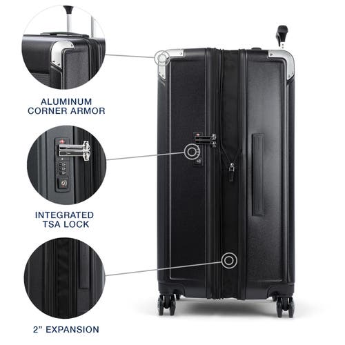 Travelpro Platinum Elite Hardside Expandable Checked- Large 28-inch Spinner Wheel Luggage In Shadow Black