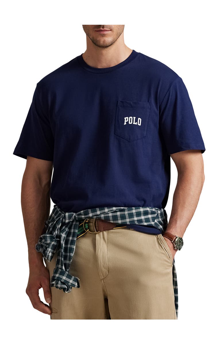 Polo Ralph Lauren Big & Tall Polo Bear Jersey T-Shirt, Main, color, Newport Navy