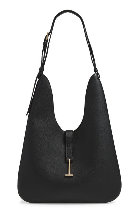 Medium Kara Grained Leather Hobo Bag
