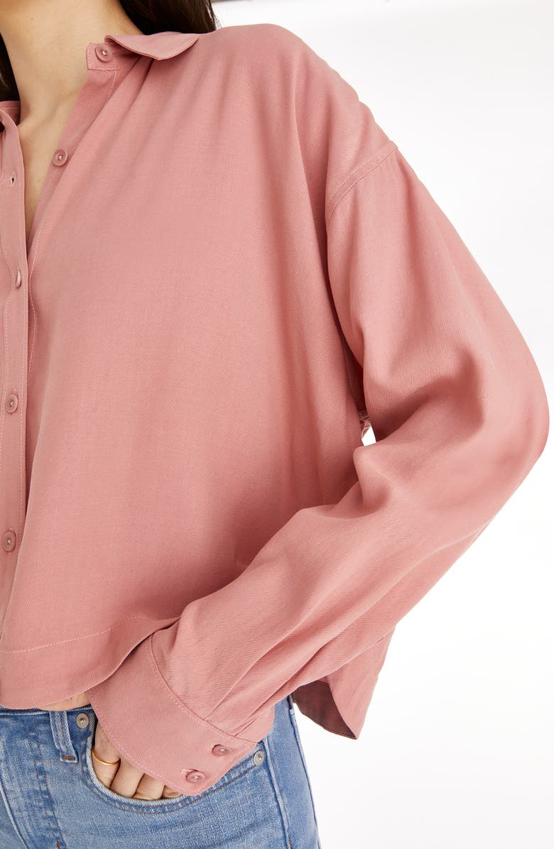Madewell Lusterweave Hartfield Crop Shirt, Alternate, color, Misty Rose
