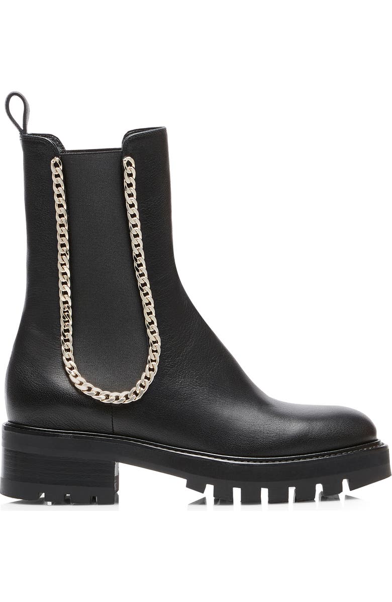 Aquazzura Mason Chain Chelsea Boot, Alternate, color, Black