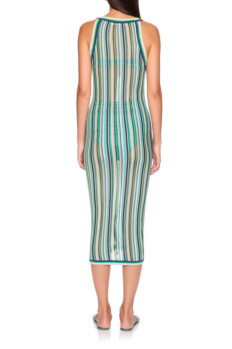 Stripe Open Stitch Sweater Midi Dress, Alternate, color, NIGHTLIFE/FERN