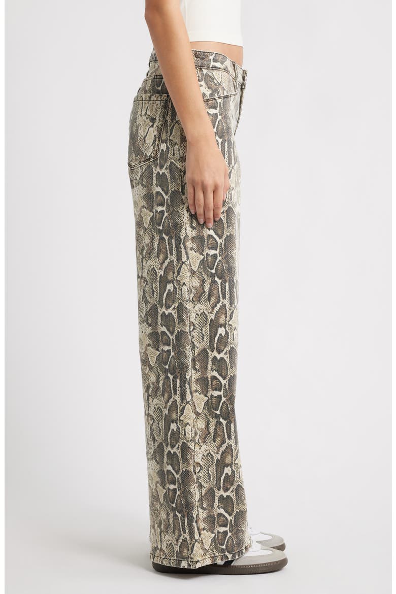 Althea Snakeskin Print Low Rise Wide Leg Jeans, Alternate, color, SNAKE