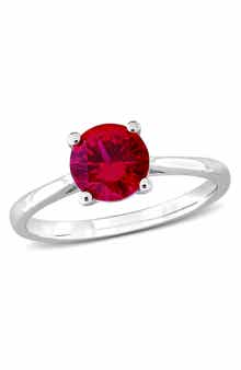DELMAR Created Ruby Solitaire Ring
