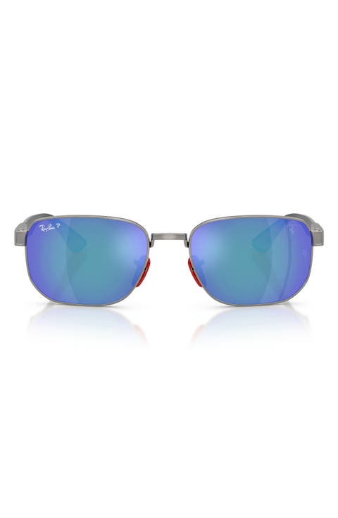 <p>x Scuderia Ferrari 59mm Polarized Mirrored Irregular Sunglasses</p>