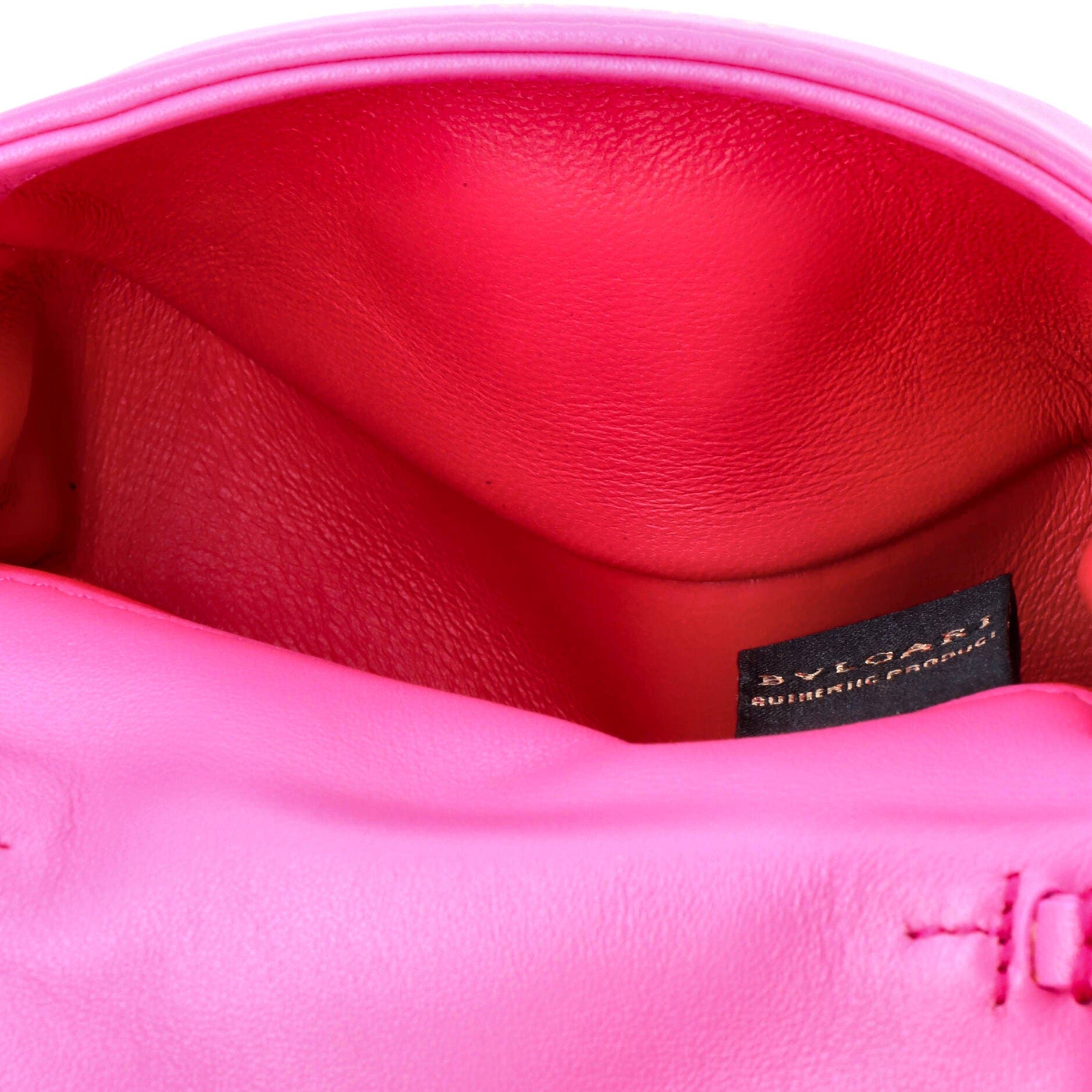 Serpenti Cabochon Shoulder Bag Diagonal Quilted Leather Micro, Alternate, color, Pink