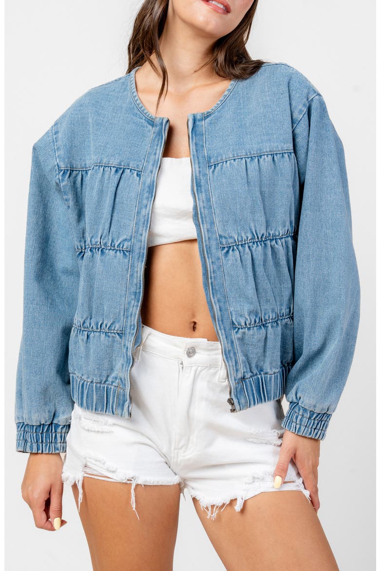 Novelty Denim Jacket, Main, color, MID BLUE DENIM