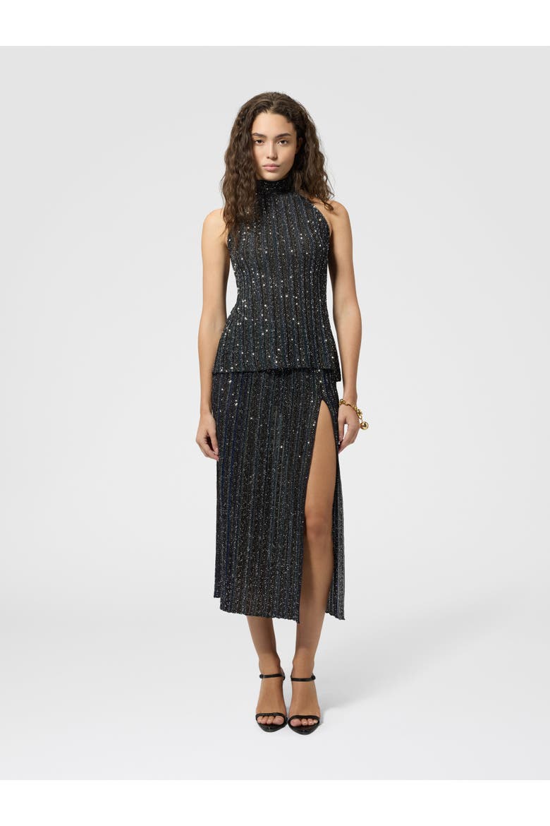 Halterneck Top With Sequin Applications, Alternate, color, Multicoloured