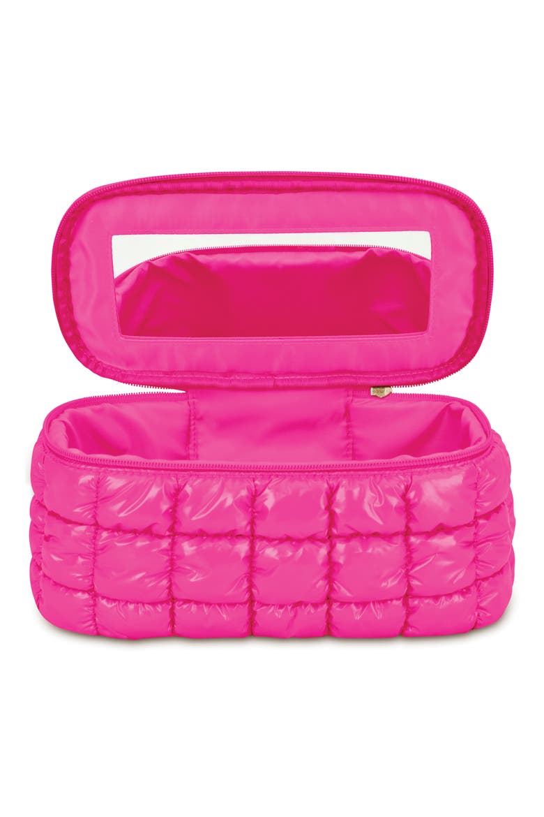 Kids' Shiny Puffer Cosmetics Case, Alternate, color, PINK
