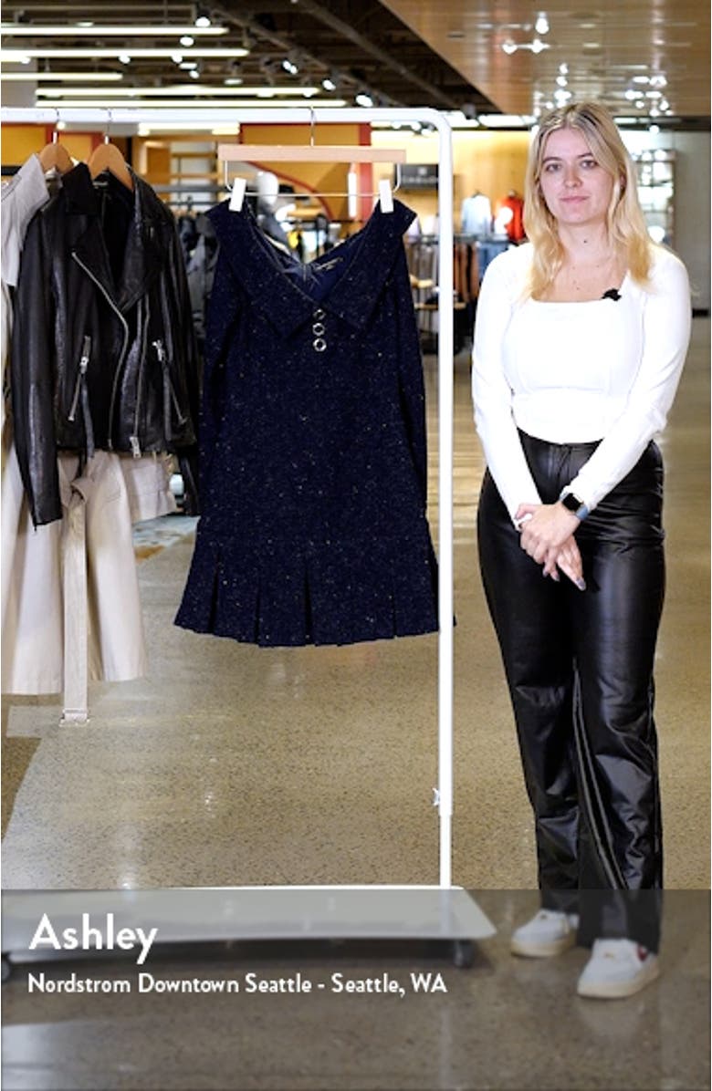 Edith Sparkle Knit Long Sleeve Minidress, sales video thumbnail