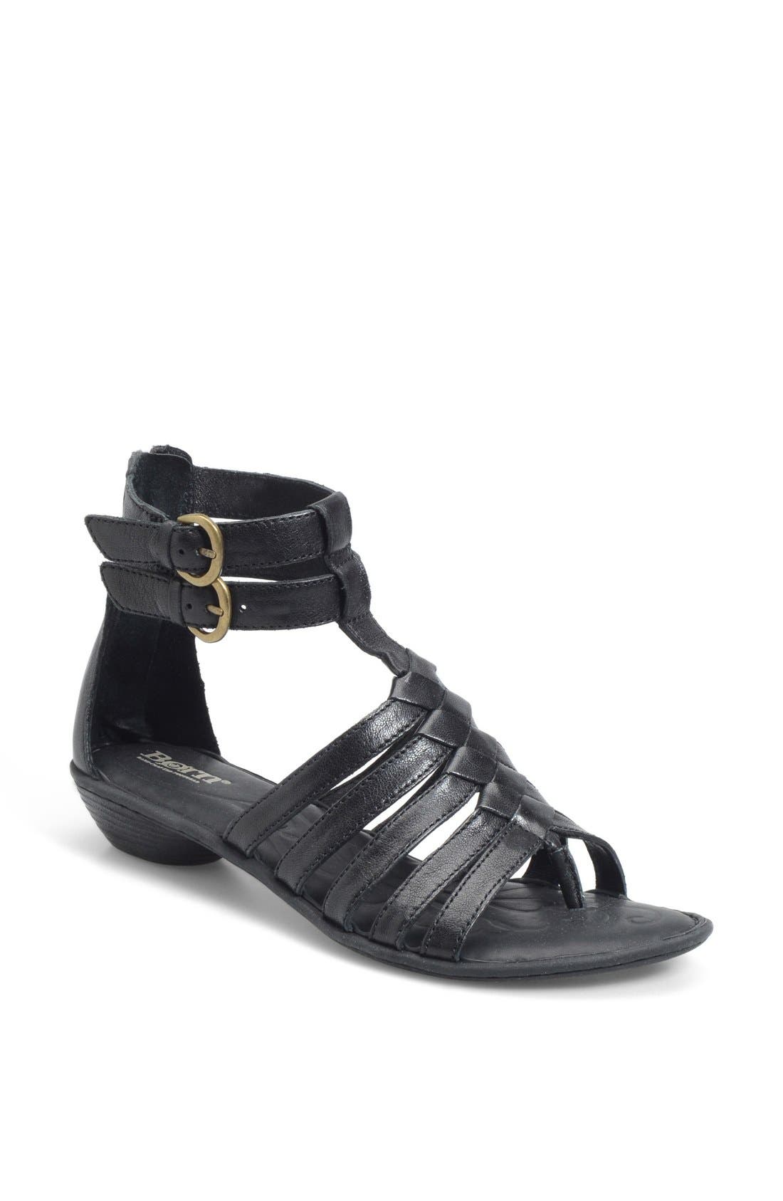 'Nikka' Sandal, Main, color, BLACK