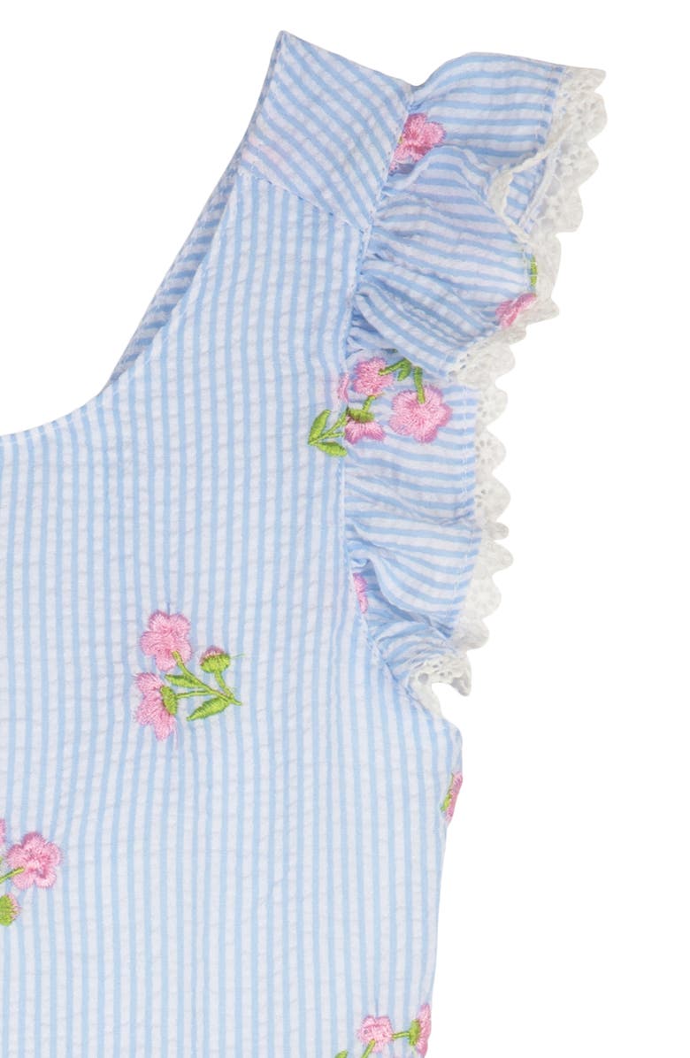 Rare Editions Kids' Floral Embroidered Seersucker Sundress & Tote, Alternate, color, 