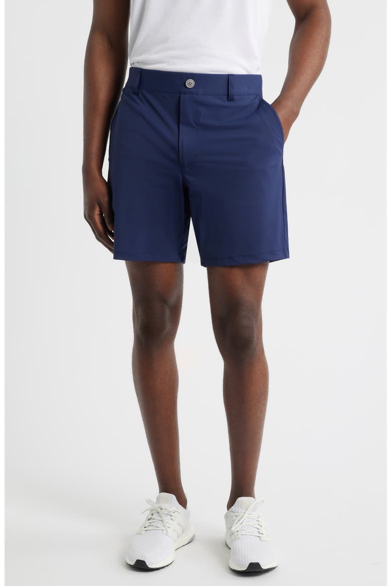 Fusionn Stretch Nylon Chino Shorts, Main, color, NAVY