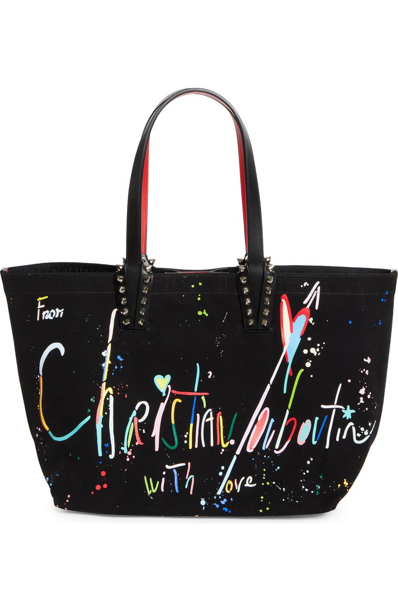 Christian Louboutin Small Cabata Canvas Tote, Main, color, Black