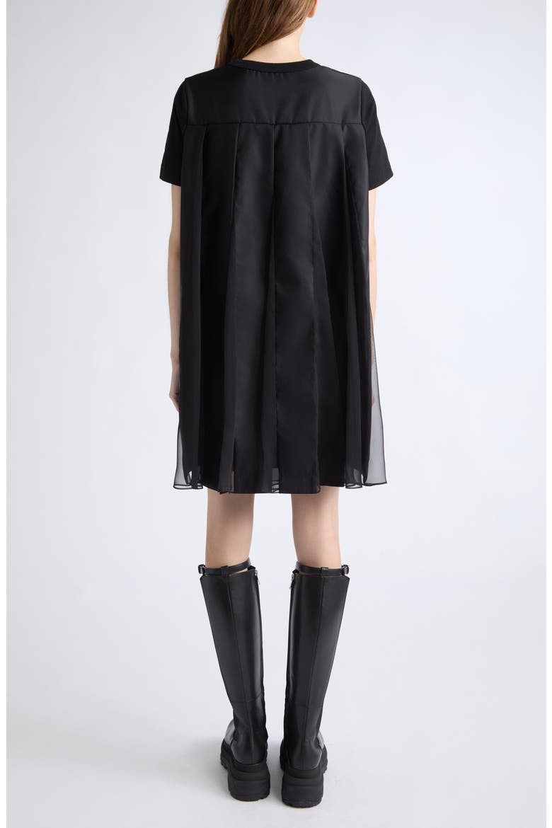 Mixed Media T-Shirt Dress (Nordstrom Exclusive), Alternate, color, BLACK