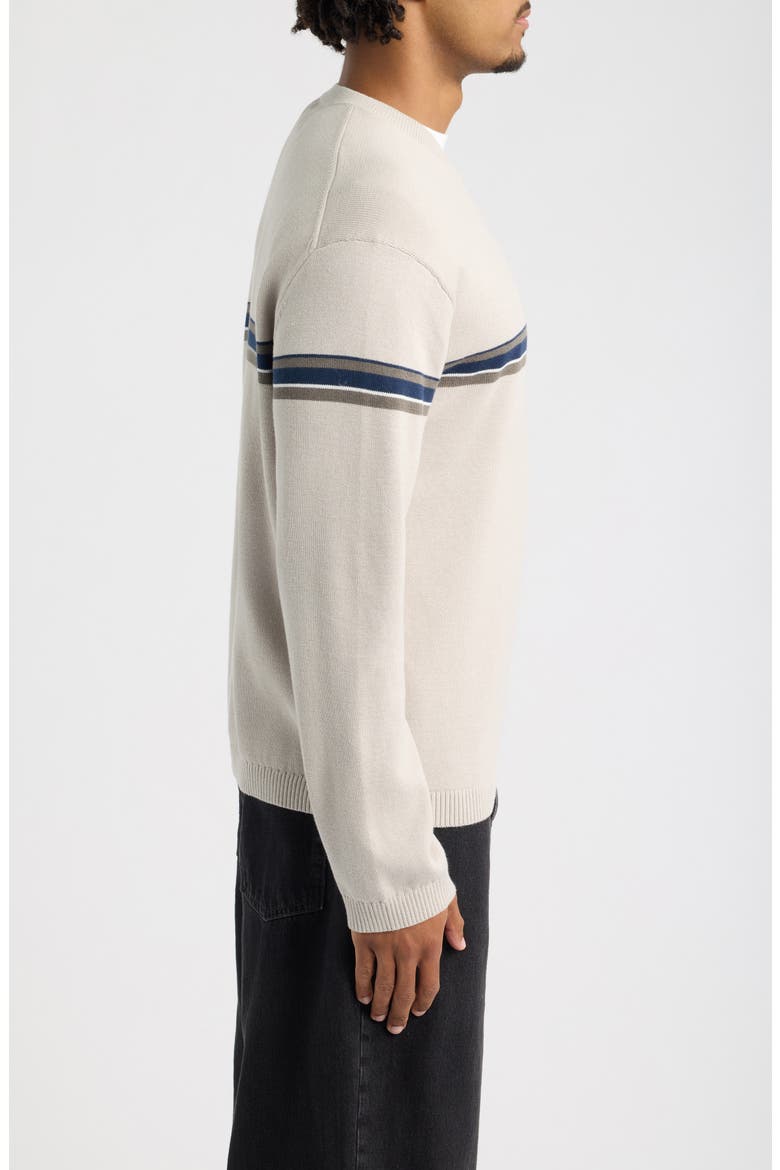 Stripe Cotton Sweater, Alternate, color, GREY HEATHER WADE STRIPE