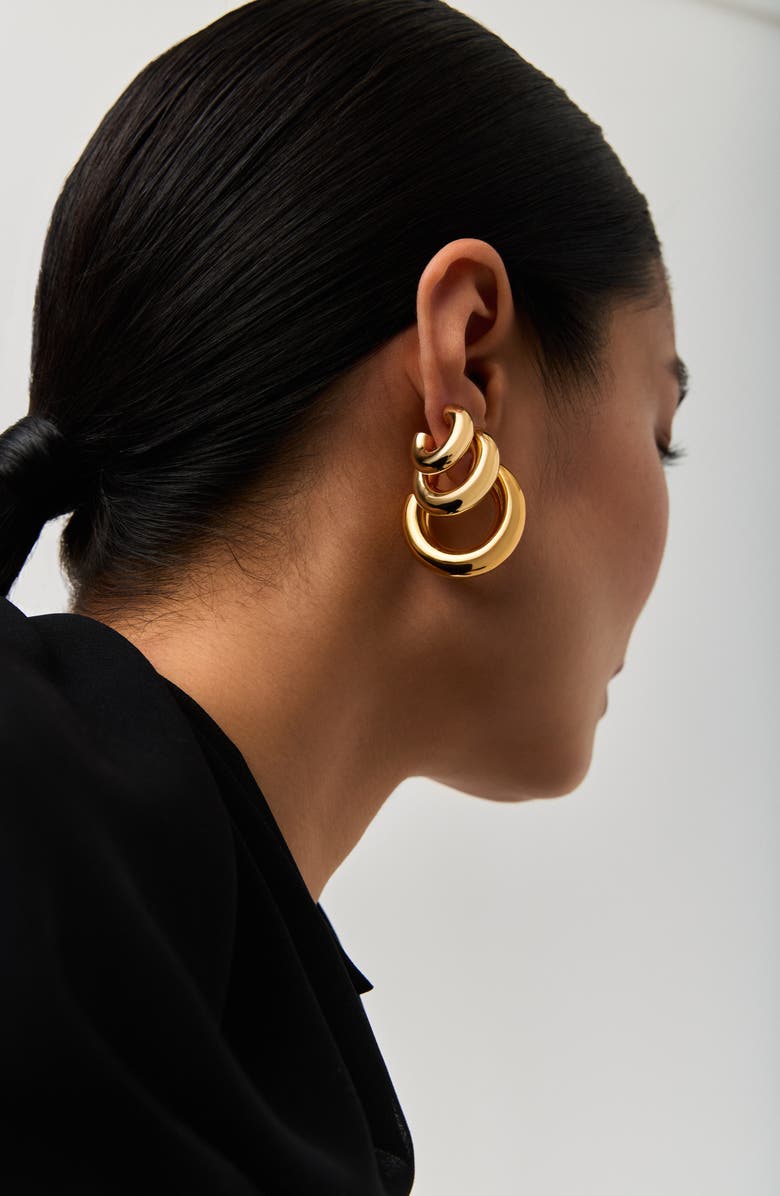 Missoma Small Chubby Hoop Earrings, Alternate, color, Gold