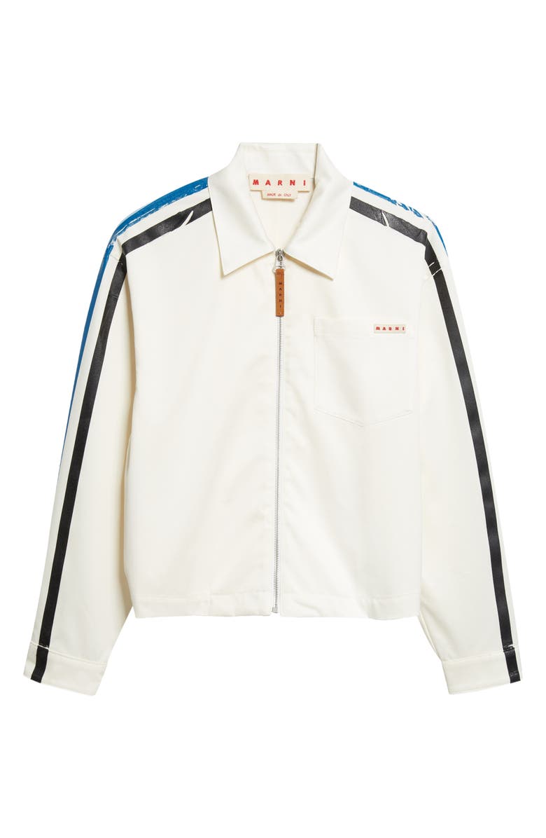 Marni Water Repellent Cotton Gabardine Shirt Jacket, Main, color, 00W01 Lily White