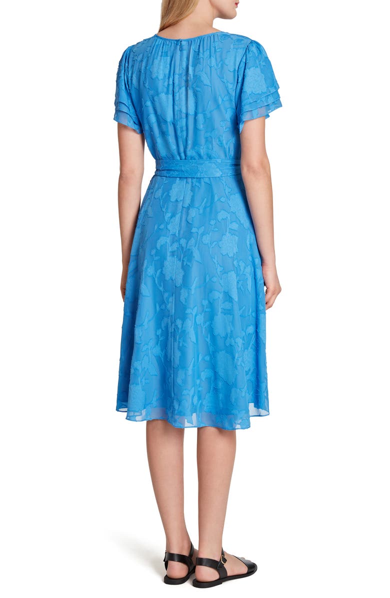 Tahari Floral Chiffon Fit & Flare Midi Dress, Alternate, color,