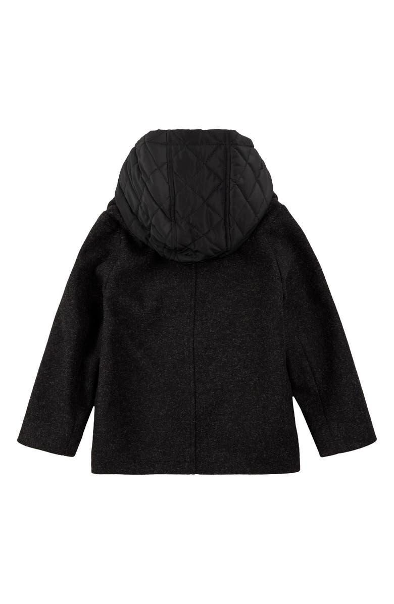 MILES THE LABEL Kids' Heathered Peacoat, Alternate, color, Dark Heather Grey