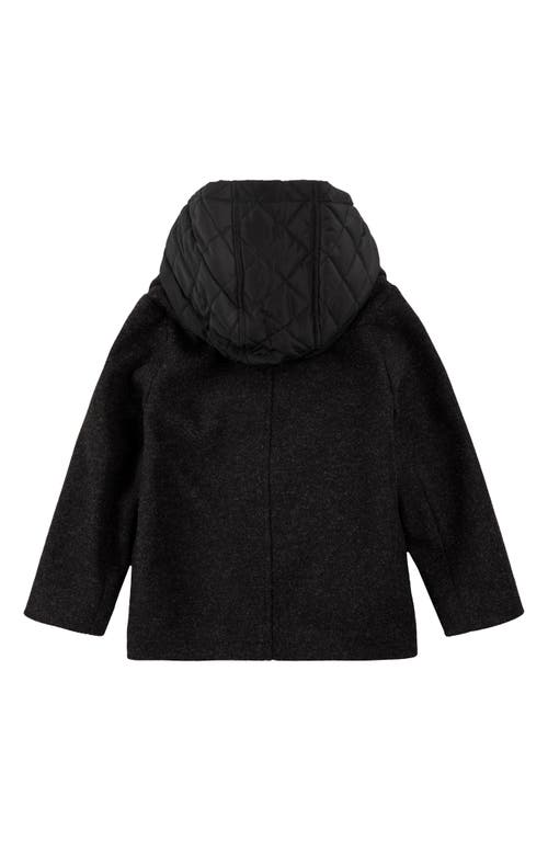 Miles The Label Kids' Heathered Peacoat In Gray