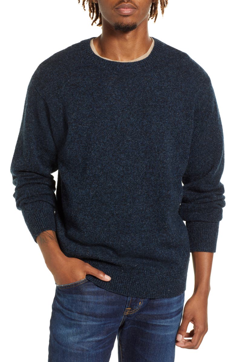 Pendleton Shetland Wool Crewneck Sweater, Main, color, Indigo Heather