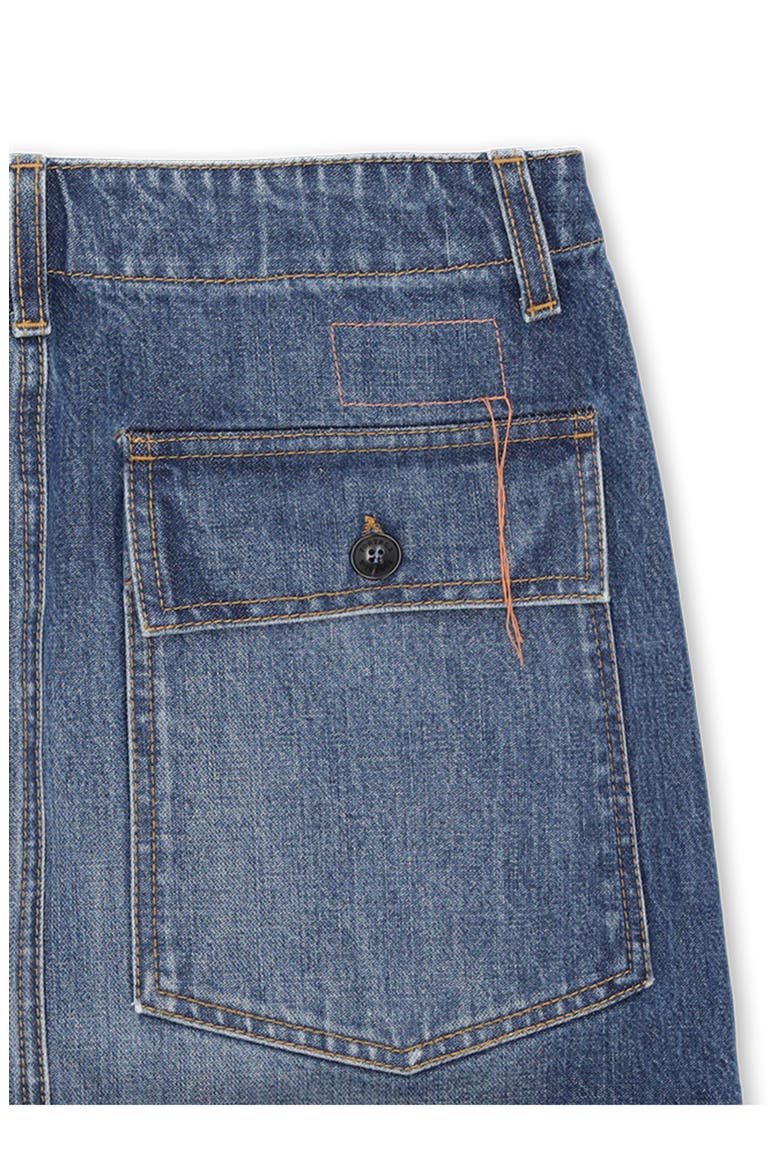 Jia Custom Wash Denim Fatigue Skirt, Alternate, color, D340