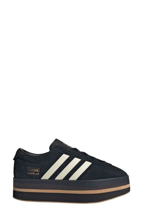 Shop Adidas Originals Adidas Gazelle Stack Platform Sneaker In Black/cream White/gum