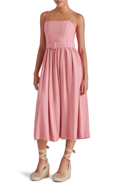 Napoli Belted Linen Blend Midi Dress