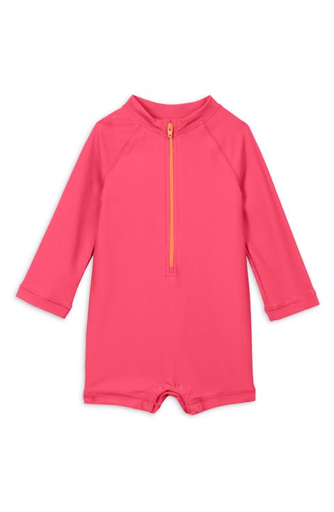 Long Sleeve One-Piece Rashguard Swimsuit (Baby)