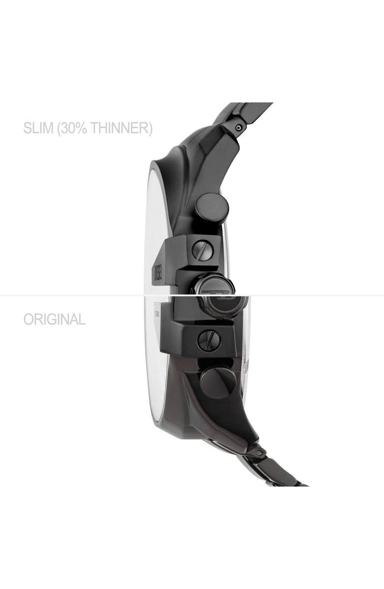 DIESEL<sup>®</sup> Mega Chief Gunmetal Chronograph Bracelet Watch, 48mm, Alternate, color, Gray