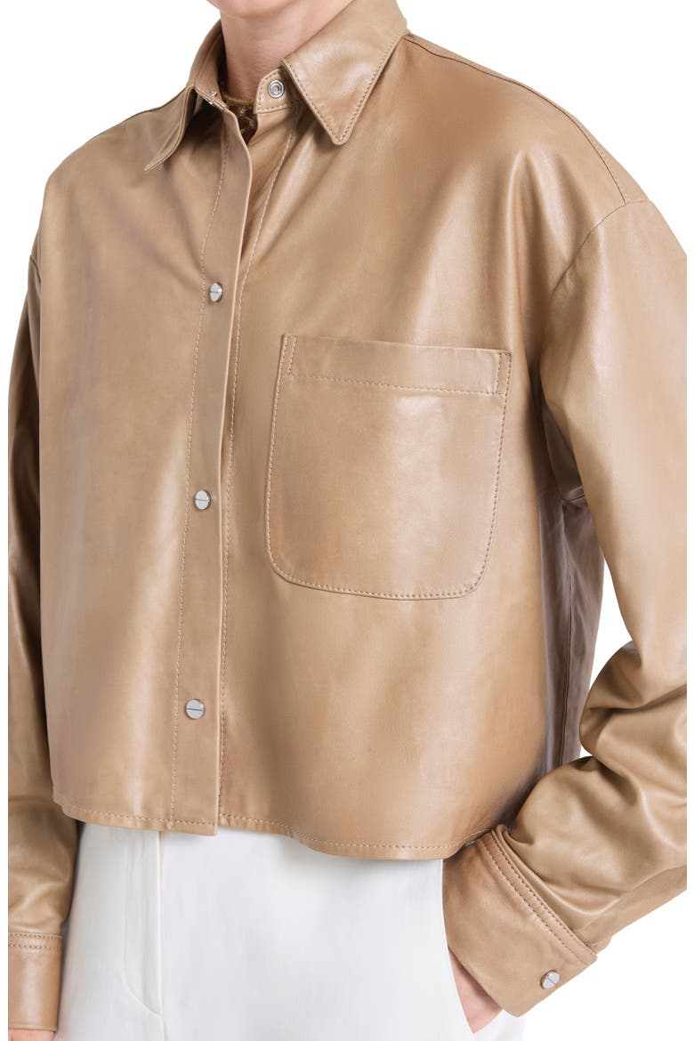 Little Big Joe Leather Jacket, Alternate, color, OLIVE GREY