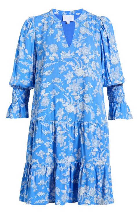 Odella Floral Print Shift Minidress